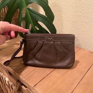 Vintage Coach brown wristlet genuine leather